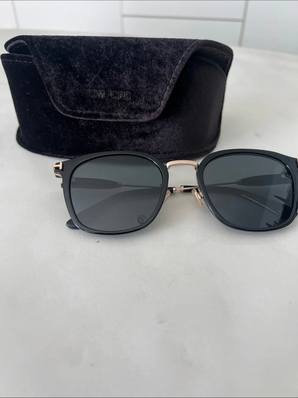 TOM FORD SUNGLASSES - Black Gold - 55m - FT1243-K 20A 55